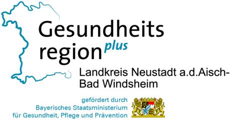 Logo der Gesundheitsregion plus gefördert vom Bayerischen Staatsministerium für Gesundheit, Pflege und Prävention